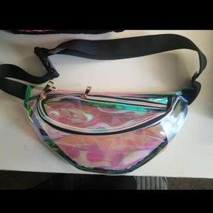 Iridescent fannypack holographic clear